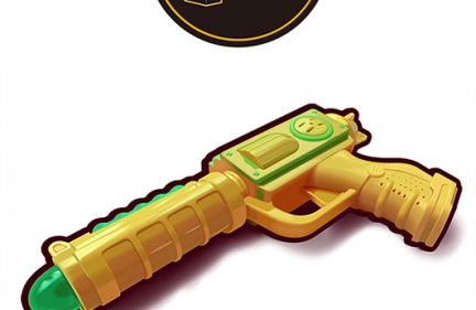 邪恶的枪 手绘插画