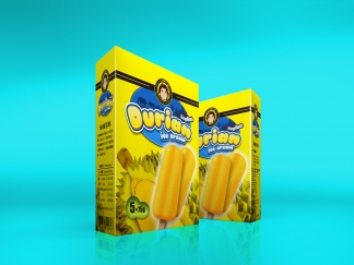 小果船长·泰国直供-榴莲·山竹雪糕包装，海报设计