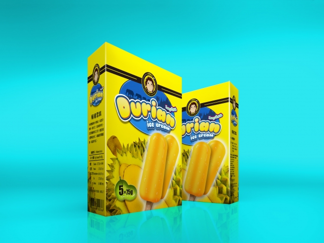 小果船长·泰国直供-榴莲·山竹雪糕包装，海报设计