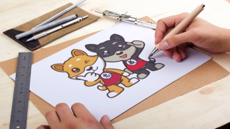 山东淄博沂源县沟泉村旅游形象-忠义犬卡通品牌设计