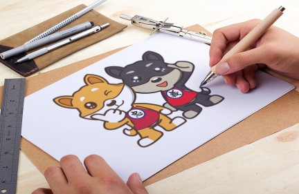 山东淄博沂源县沟泉村旅游形象-忠义犬卡通品牌设计